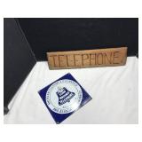 Wood and Porcelain Telephone Signs