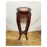 Mahogany Plant Stand with Marble
