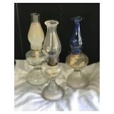 Three Vintage Oil Lamps