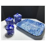 Blue Enamel Ware Set