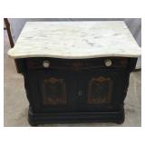 English Oak Washstand with Marble Top