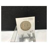 1951 Franklin Half Dollar Coin