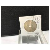 1963-D Franklin Half Dollar AU