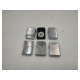 6 Zippo Lighters - Read Details