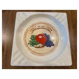 Fruit of the Loom Ceramic Ashtray 7.5''x7.5''