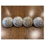 4 Vtg Military Style Buttons