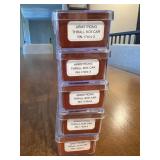 5 Red Caboose N Scale Cars