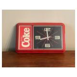 Vtg Coca-Cola Advertising Clock21x13x2.25