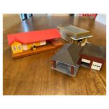 3 Vtg Model Train Buildings