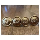 4 Brass Decor Pins 1'' dia