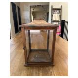 Vtg Copper and Glass Lantern8.75×8.75×16.25