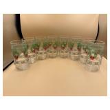 Eight Holiday-Themed Glass Tumblers