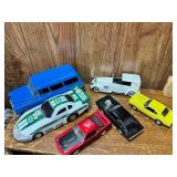 Six Die-Cast Model Cars