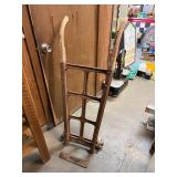Vintage Metal Hand Truck with Wooden Handles