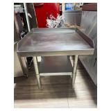 Stainless Table with Backsplash and Shelf