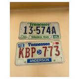 Two Tennessee License Plates