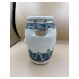 Handcrafted Ceramic Vase with Cutout Design