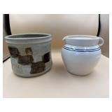 Two Stoneware Pottery Containers