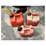 Three Plastic Gasoline Containers
