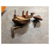 Rustic Hand-Crank Grinding Stone Tool