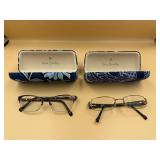 2 Vera Bradley Eyeglasses With Cases Set