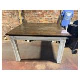 Large Wood Table With White Base