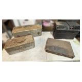 Vtg Metal Storage Boxes and Black Battery Box