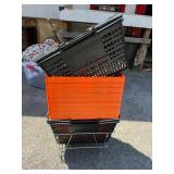 Shopping Baskets with Metal Basket Holder