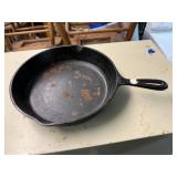 Cast Iron Skillet With Marked Handle