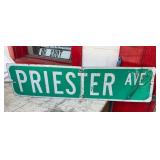 Metal Street Sign: Priester Ave