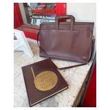 Brown Leather Briefcase and Cake Decorating Book