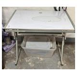 Metal and Glass Drafting Table