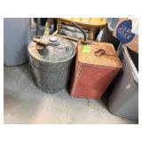 Two Vintage Metal Gas Cans