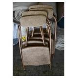 Set of 4 Vintage Vinyl & Metal Folding Chairs