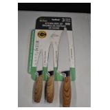 New 3 Pc Kitchen Knife Set