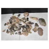 Lot of Arrowheads and Fossils