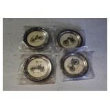 Set of 5 NOS Vtg Silverplate Coasters