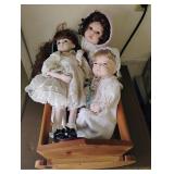 3 Dolls and Crib