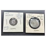 Belgium and Finland Silver Coins