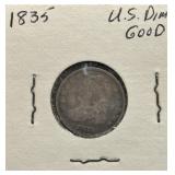1835 Capped Bust Silver Dime