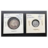 Two British Silver Coins, 1887 and 1896