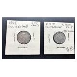 Swiss Coins from 1885 and 1914