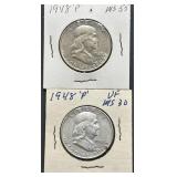 1948 Franklin Half Dollars, MS-55 and MS-30