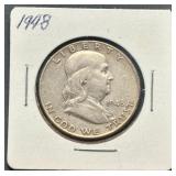 1948 Benjamin Franklin Half Dollar Coin