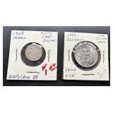 Vtg. World Coins 1868 and 1946