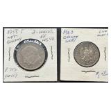 Two German Coins in Holders