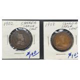 Two Canadian Large Cents