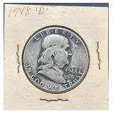 1948-D Franklin Silver Half Dollar