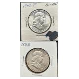1952 Benjamin Franklin Half Dollars