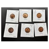 6pc Lincoln Wheat Cents
